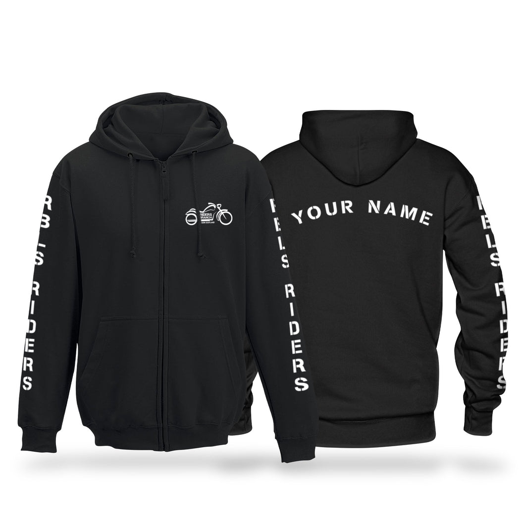 Hooded Sweatshirt Personalised Riders Branch Zipped Legion Scotland